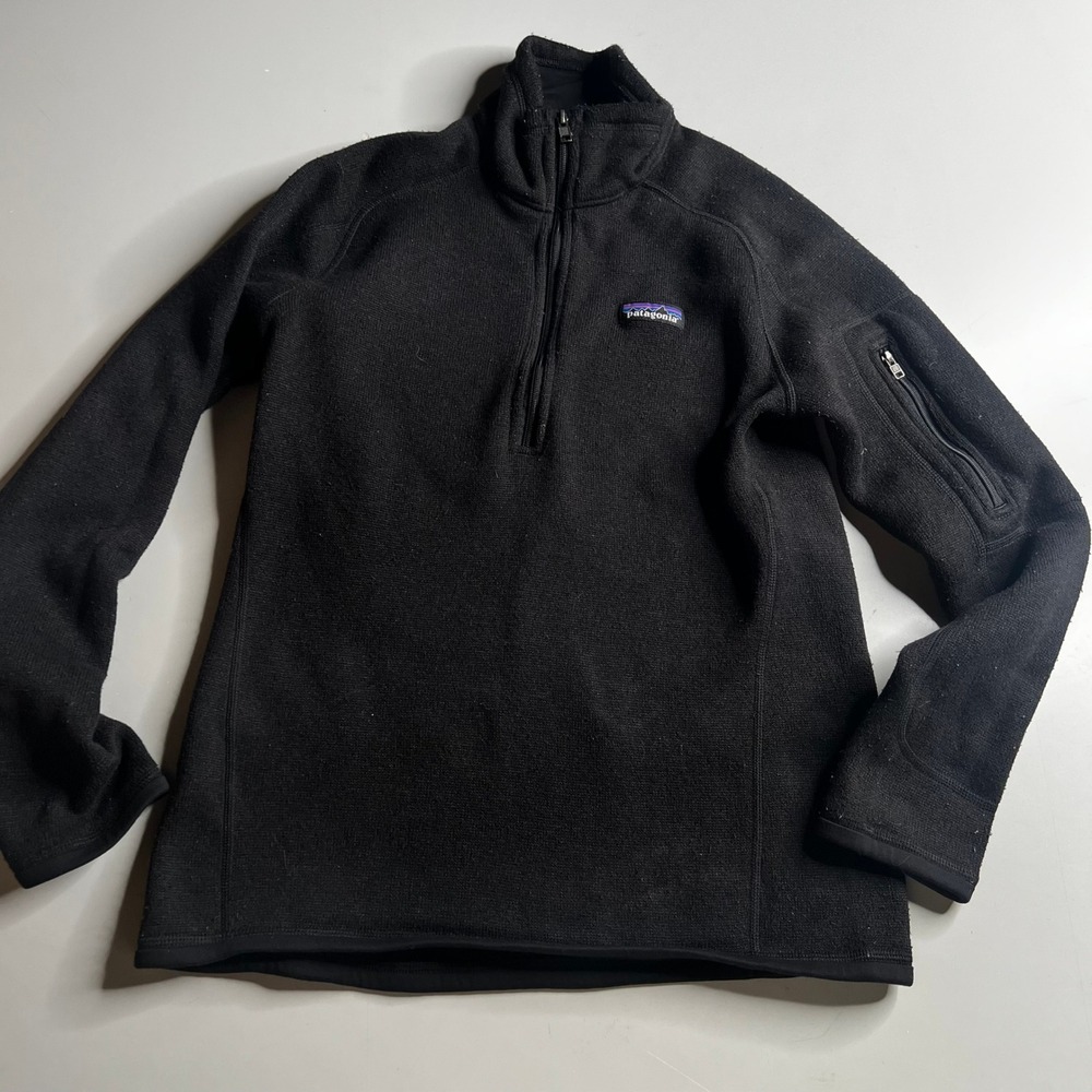 Patagonia Better Sweater 1/4 Zip Pullover Black Fleece Jacket‎ 25617 Small